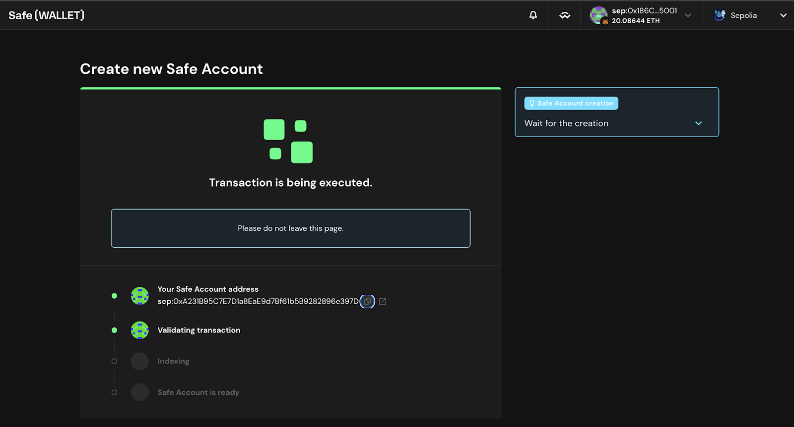 multisig wallet creation interface